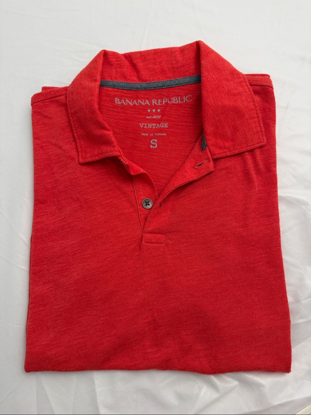 Banana Republic Luxury Touch deep orange red polo shirt S